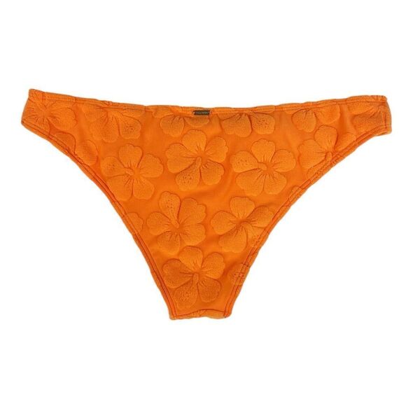 Hollister Bright Orange Terry Cloth Hibiscus Bikini Bottoms Medium - Picture 2 of 4